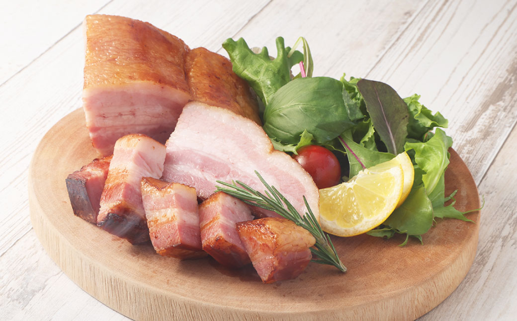 岡山ピーチポークベーコン ブロック 1050g ／ ピーチポークベーコン ベーコン ベーコンブロック 豚肉ベーコン ピーチポーク 豚肉 豚