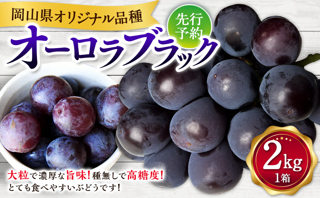 オーロラブラック 2kg ぶどう 葡萄 フルーツ 果物 岡山県 岡山県産 2027年 先行予約 【2027年8月上旬-9月下旬発送予定】