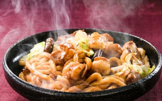 【6ヶ月定期便】ご当地グルメ 津山 ホルモンうどん セット (4人前×6回) 計24食 / 6回定期便 うどん 国産牛肉 国産牛 ホルモン 牛ホルモン 肉 お肉 タレ付き 甘辛 レシピ付き グルメ セット 定期便 岡山県 美咲町 冷凍